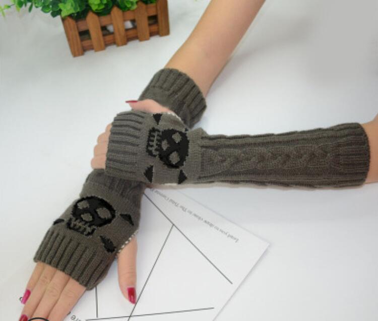 Skull Fingerless Gloves