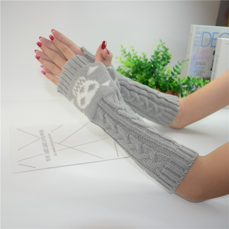 Skull Fingerless Gloves