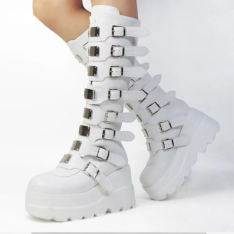 Knee High Buckle Boots
