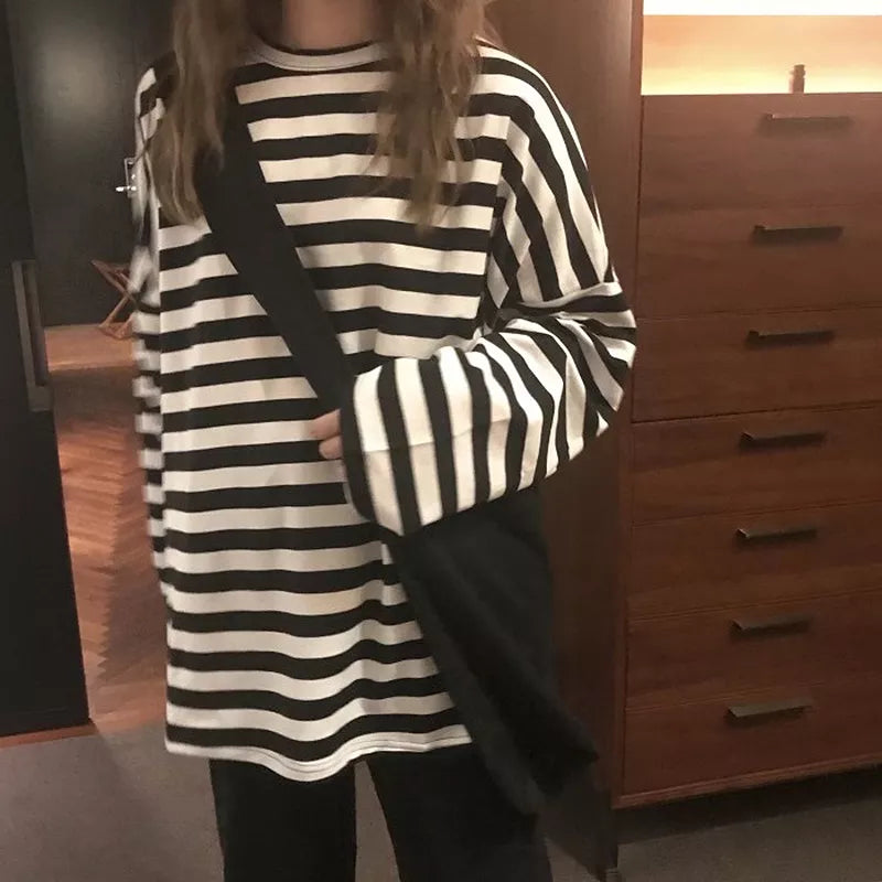 Black and white striped long sleeve