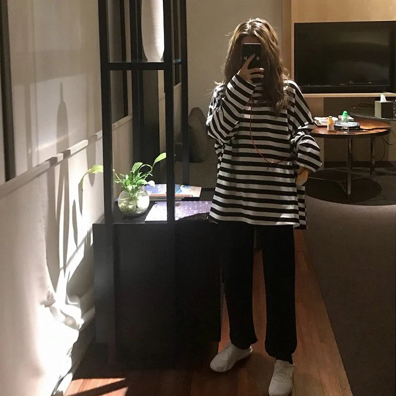 Black and white striped long sleeve