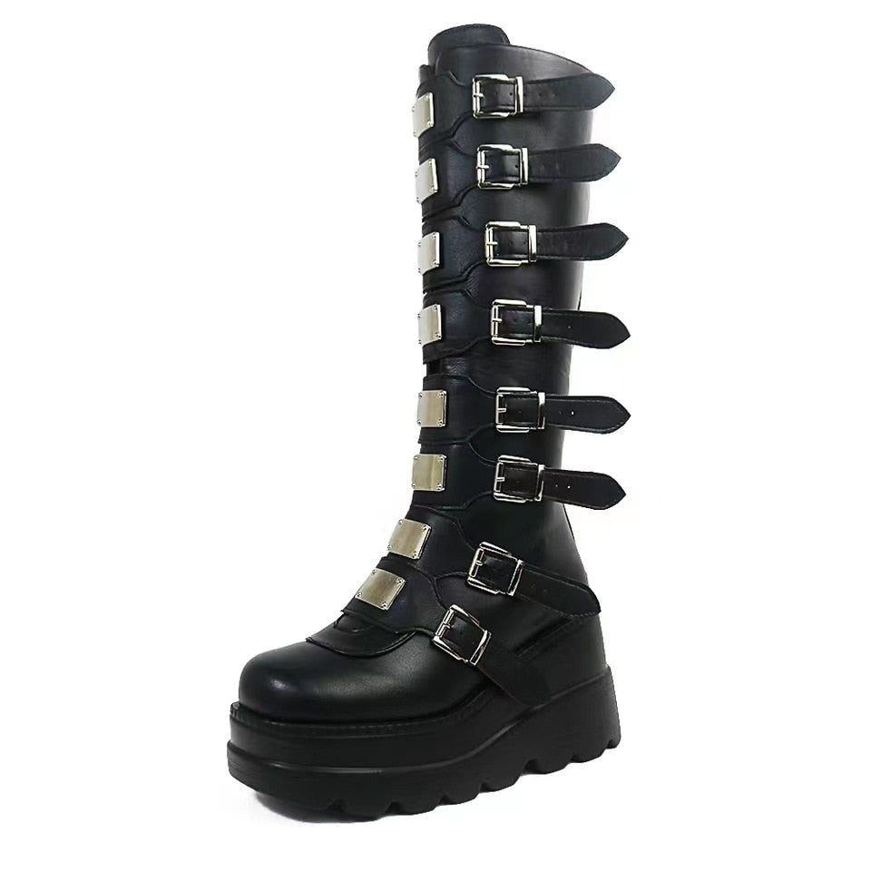 Knee High Buckle Boots