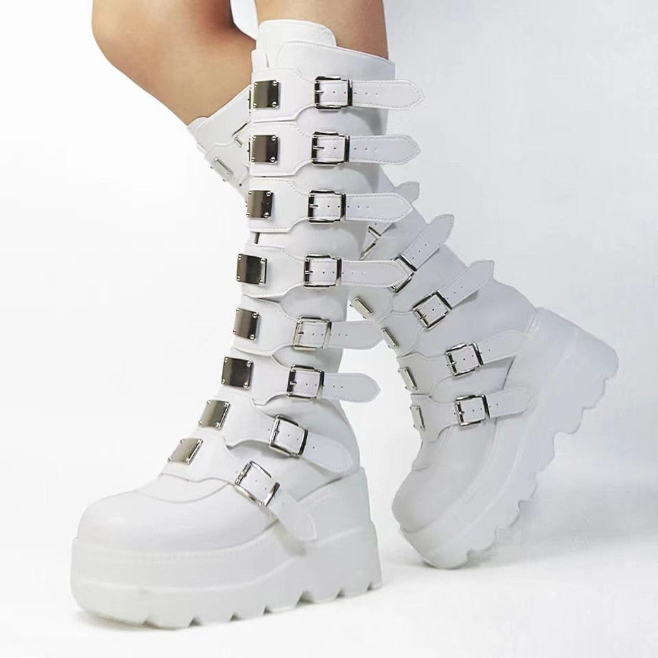 Knee High Buckle Boots