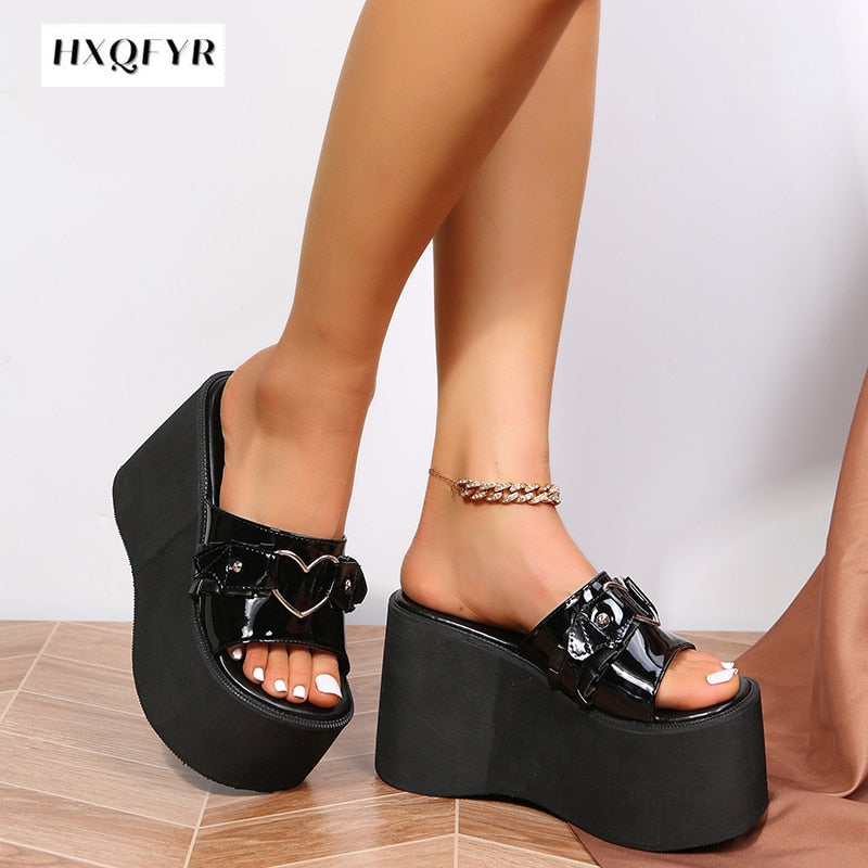 Heart Platform Sandals
