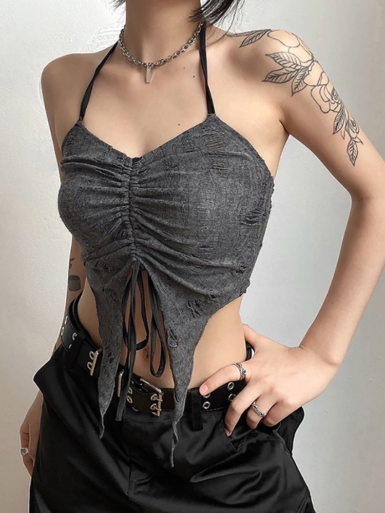 Grey Grunge Top