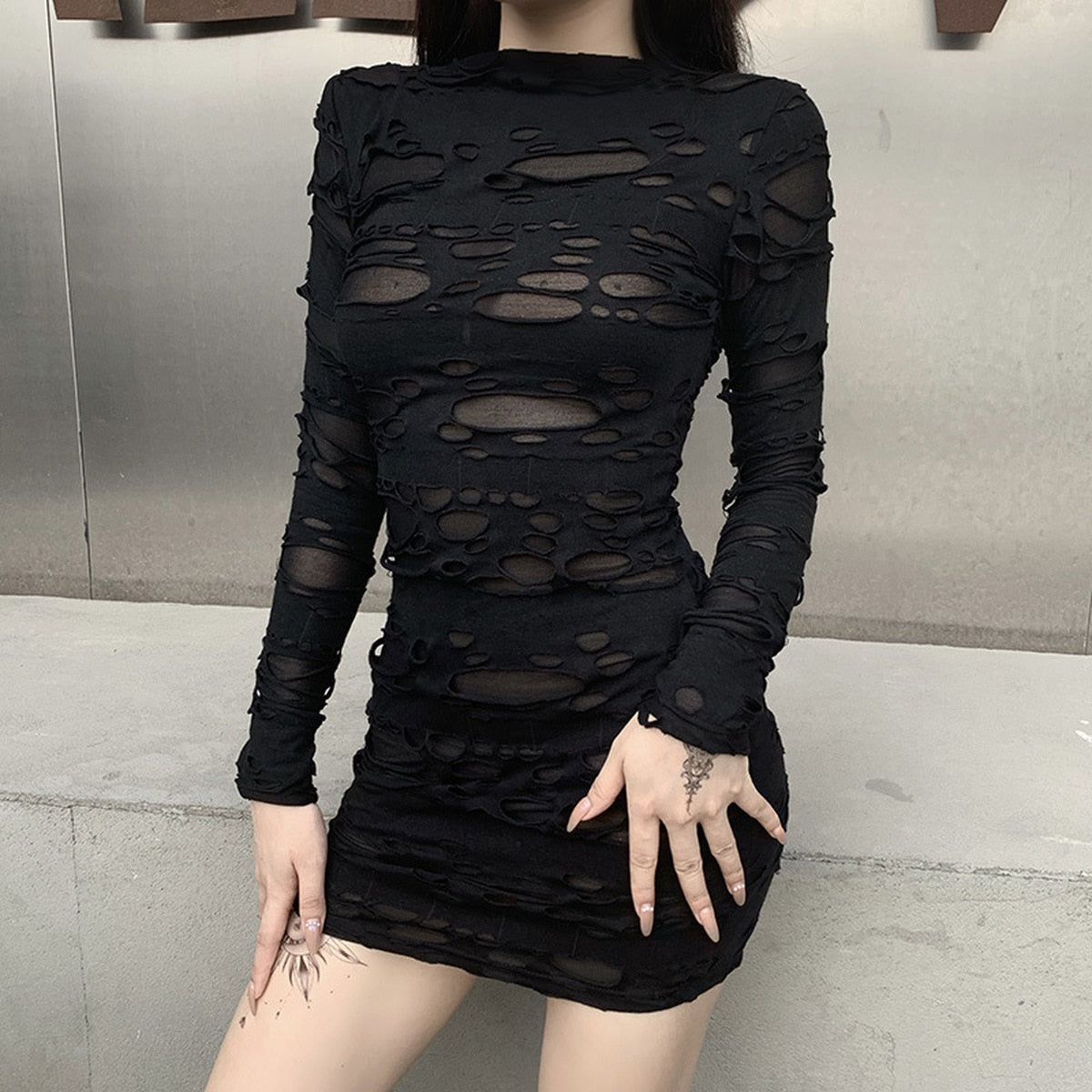 Distressed Bodycon Dress