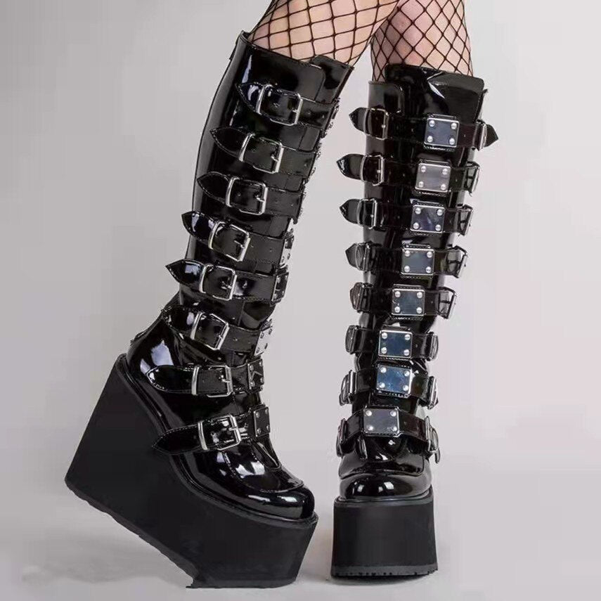 Knee High Buckle Boots