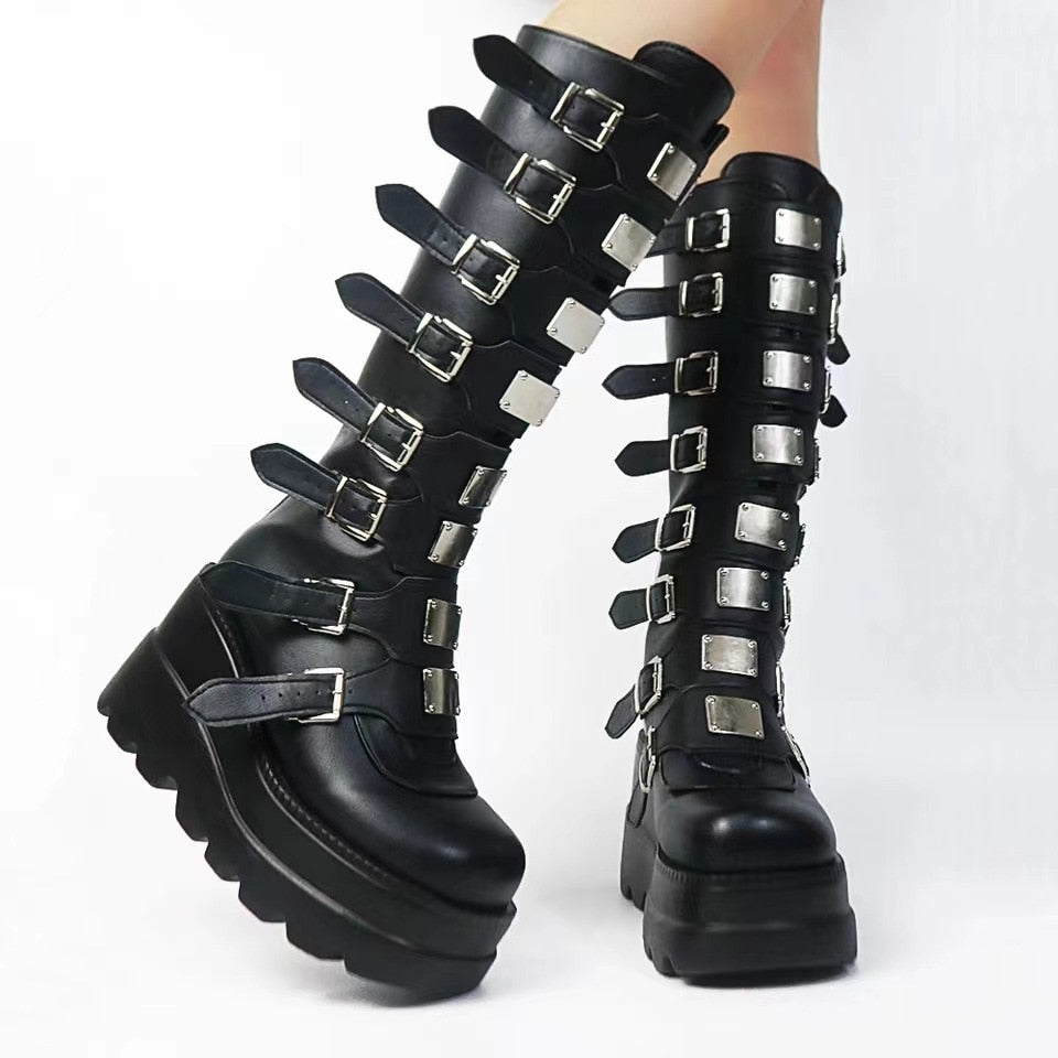 Knee High Buckle Boots