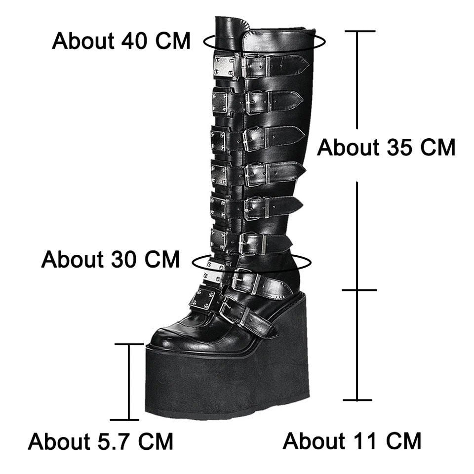Knee High Buckle Boots
