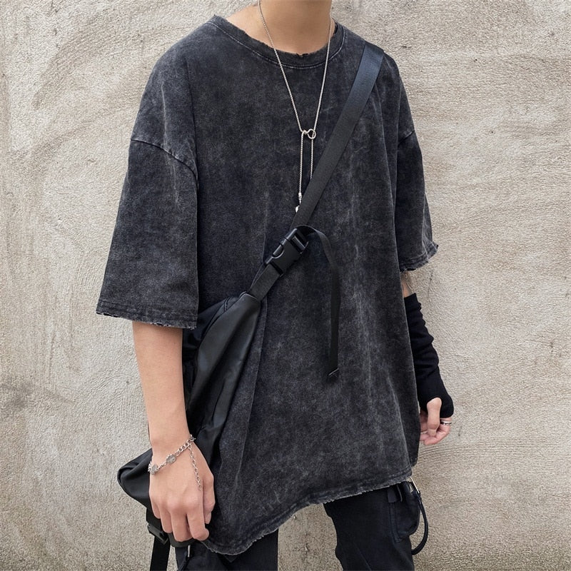 Black Mottled Tee