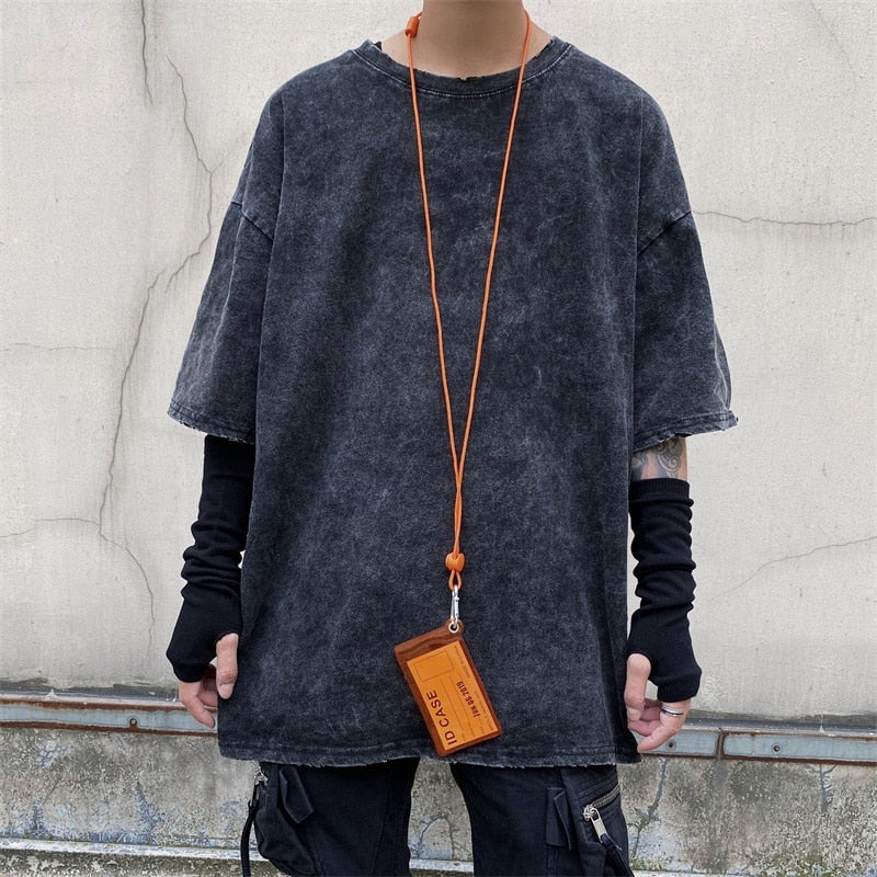 Black Mottled Tee
