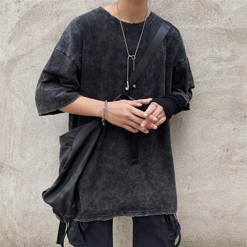 Black Mottled Tee