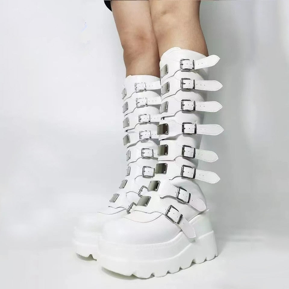 Knee High Buckle Boots