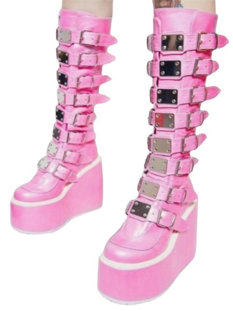 Knee High Buckle Boots