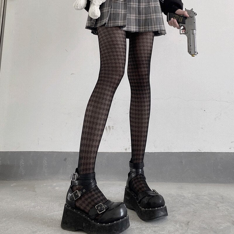 Houndstooth Tights