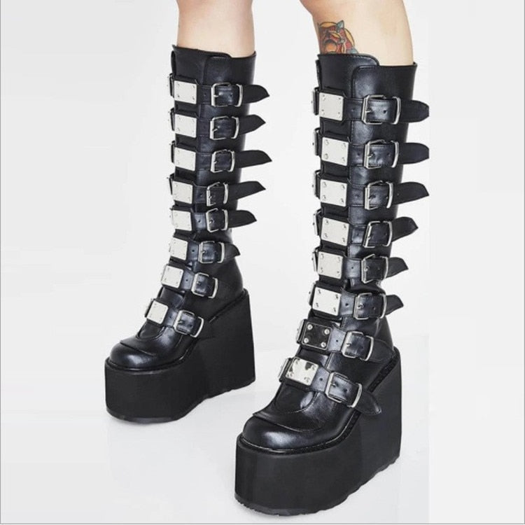 Knee High Buckle Boots