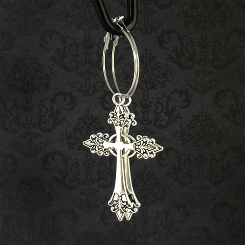 Black Cross Earrings