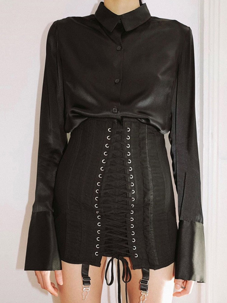 Lace Up Mini Skirt