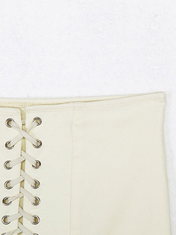 Lace Up Mini Skirt