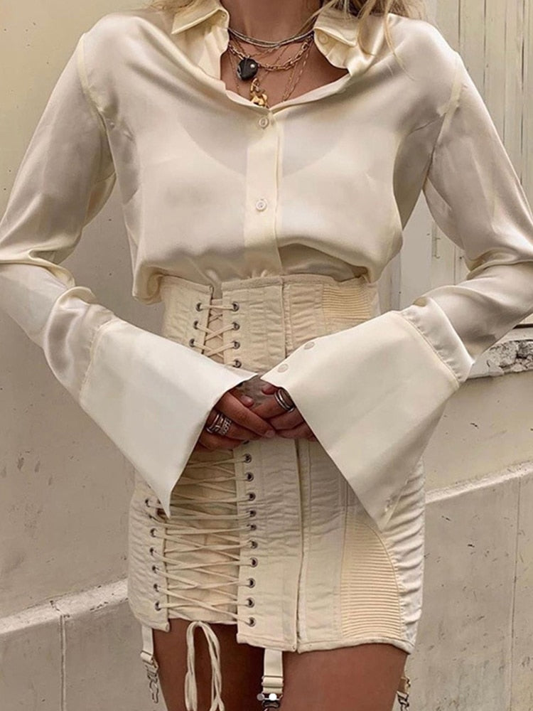 Lace Up Mini Skirt