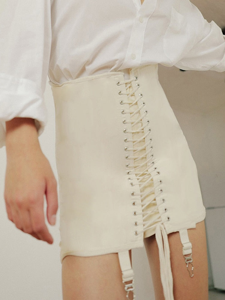 Lace Up Mini Skirt
