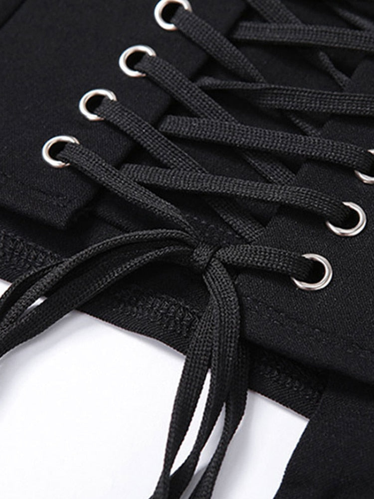 Lace Up Mini Skirt