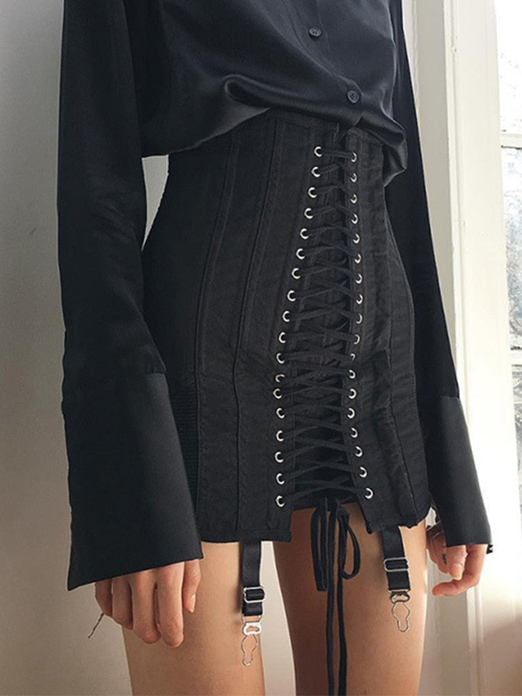 Lace Up Mini Skirt