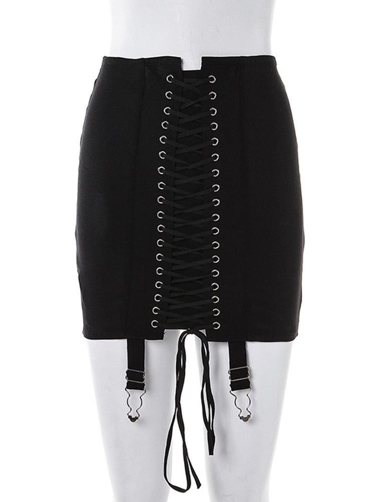 Lace Up Mini Skirt