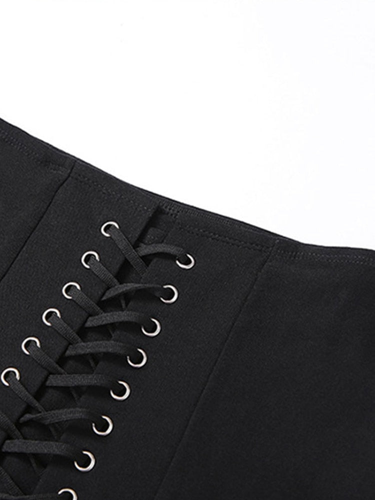 Lace Up Mini Skirt