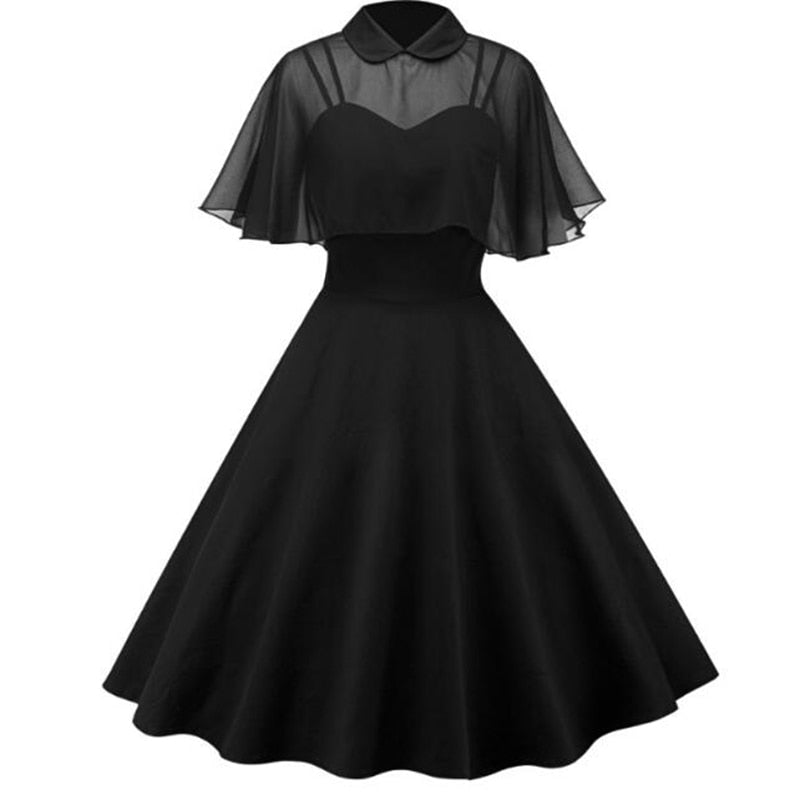 Retro Dress with Capelet