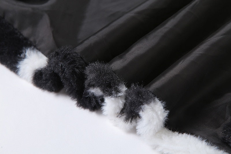 Faux Fur Jacket Cow Print