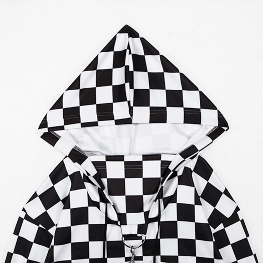 Cropped Hoodie with Chains