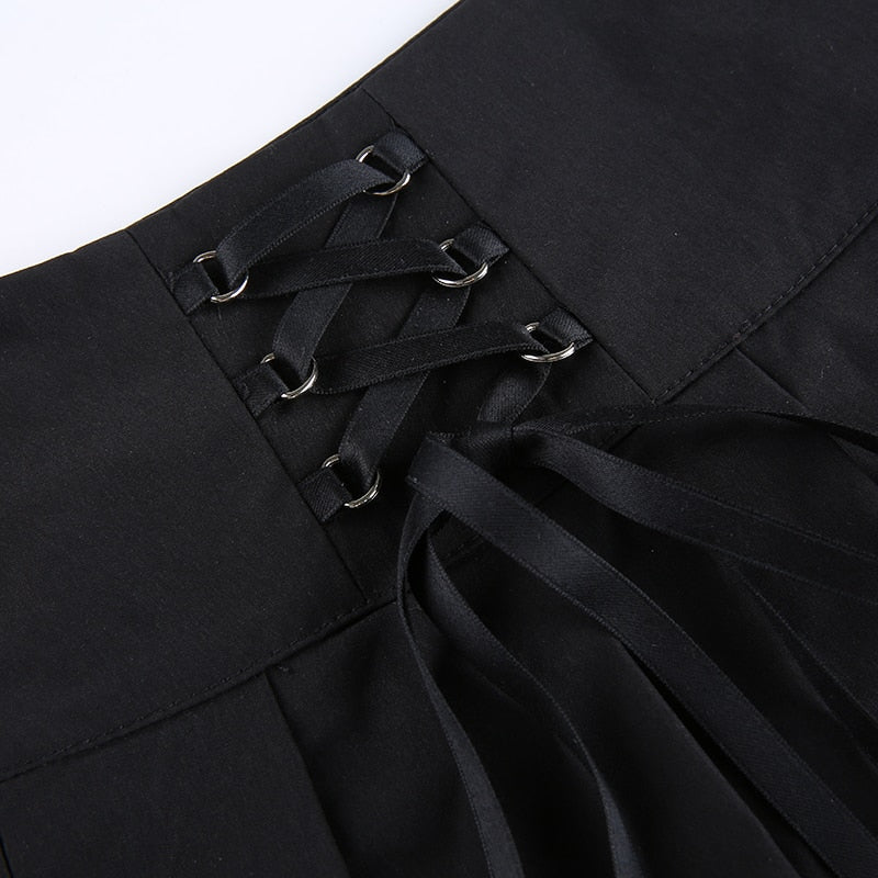 Pleated Lace Up Skirts