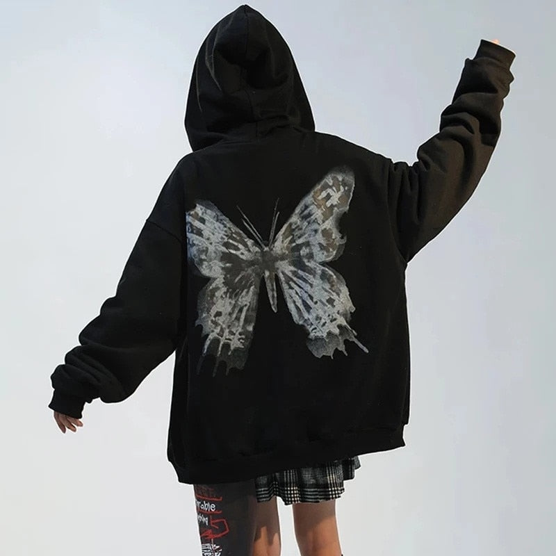 Bedazzled Butterfly Skeleton Zip Up