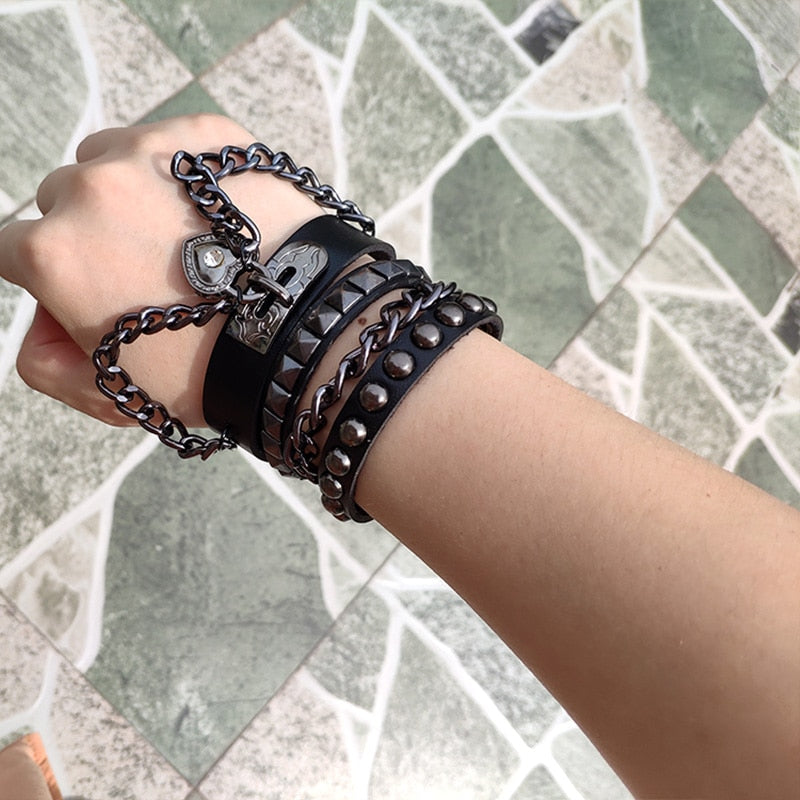 Set of Black Metal Bracelets