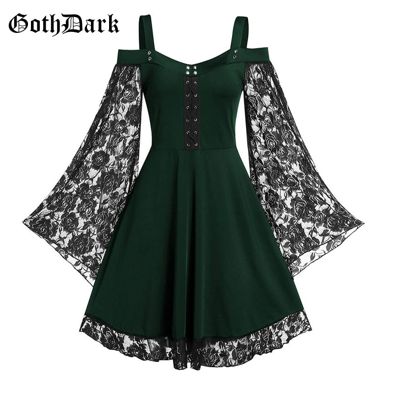 Lace Flared Sleeve Dress