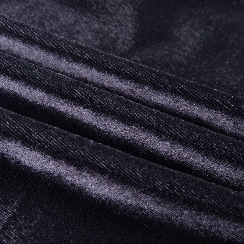 Short Velvet Slit Leg Kimono Dress