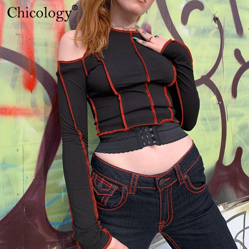 Exposed Seam Cut Out Top