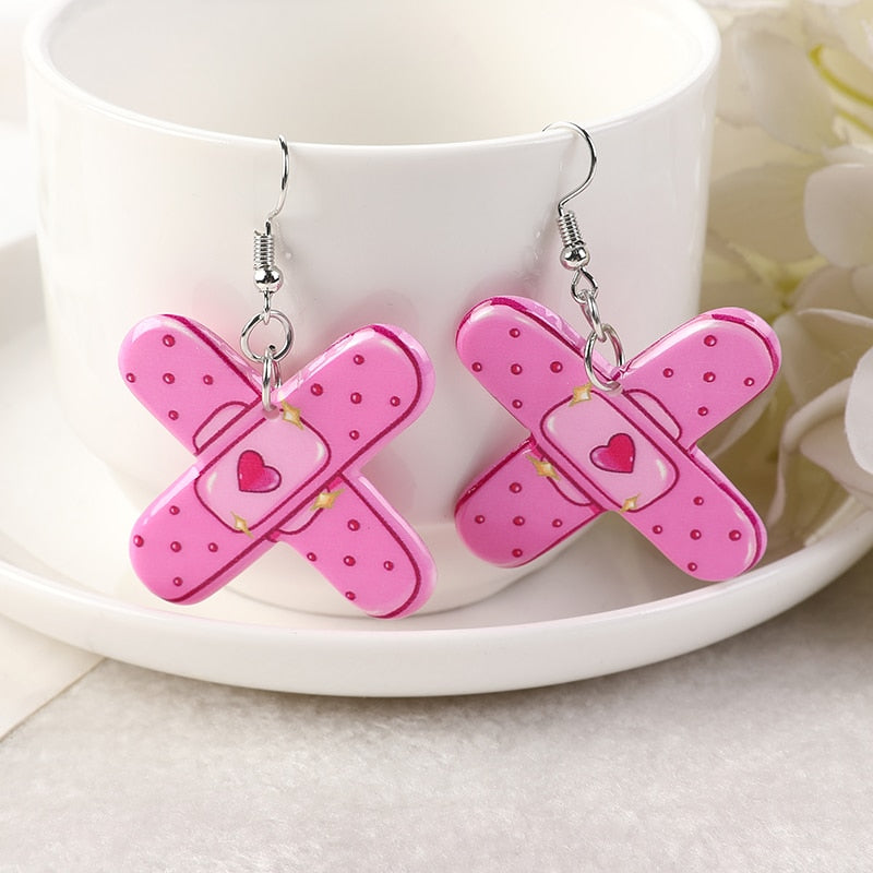 Pastel Goth Cat Earrings
