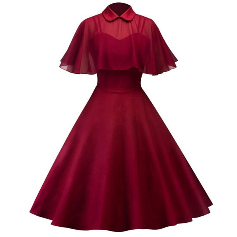 Retro Dress with Capelet