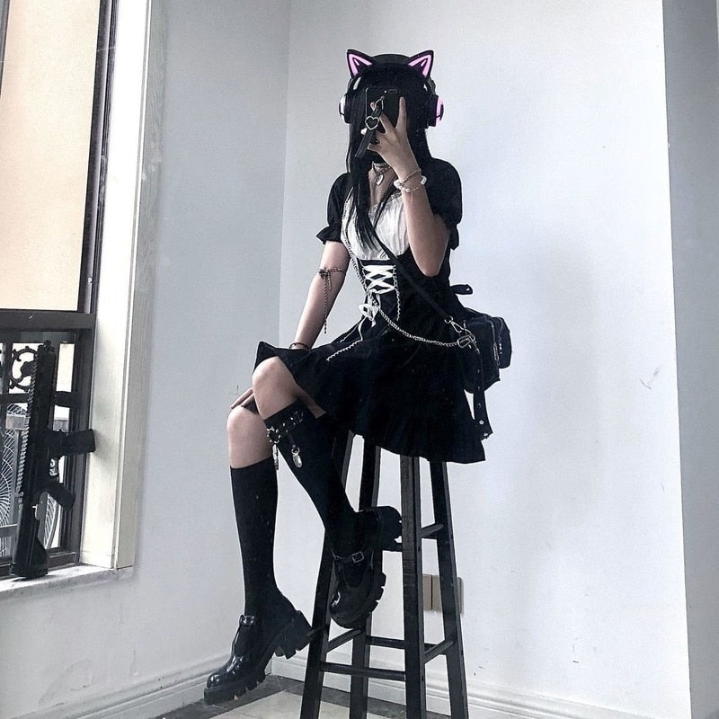 Lace Up Maid Dress