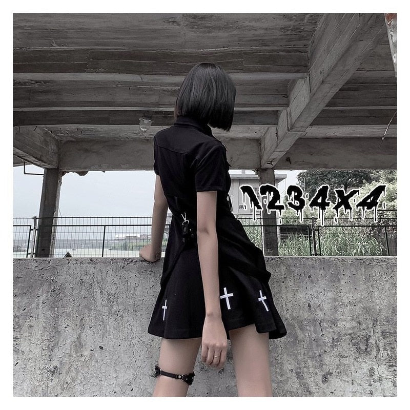 Pleated Dress with Tie