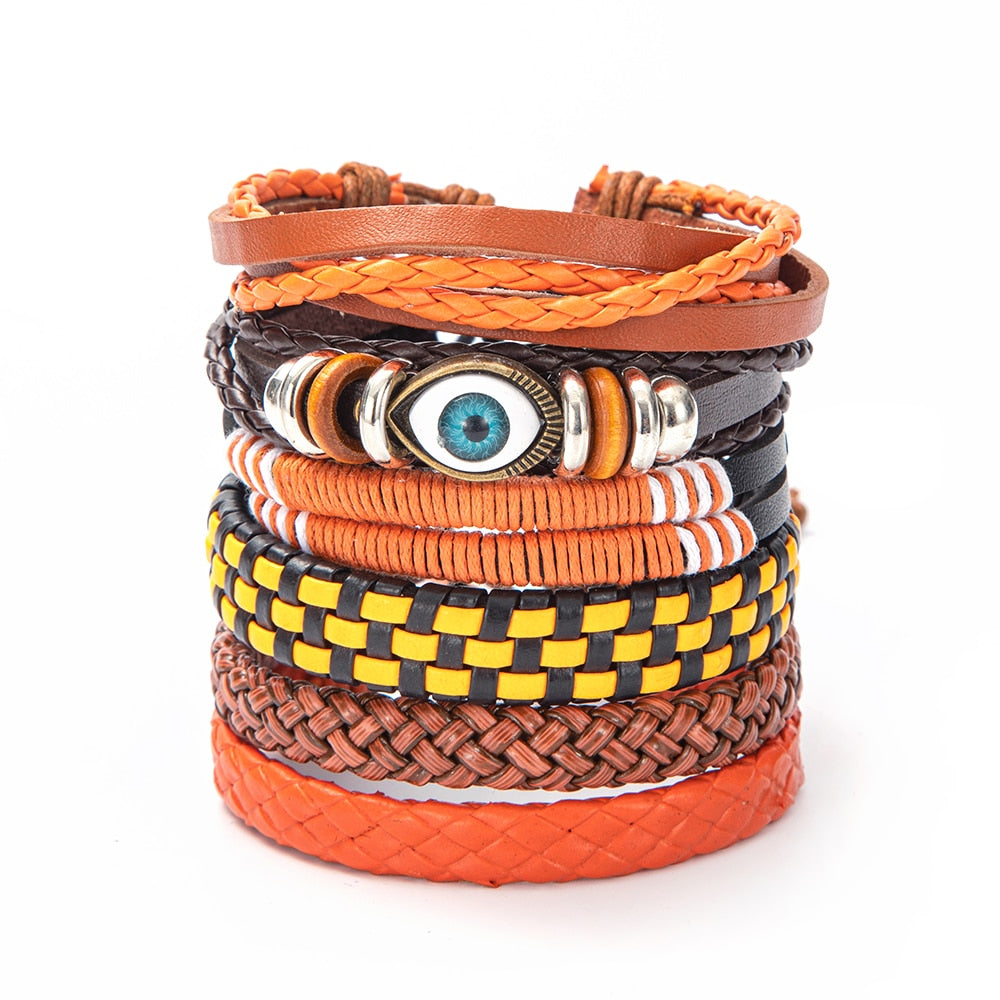 Variety of Stacked Bracelets