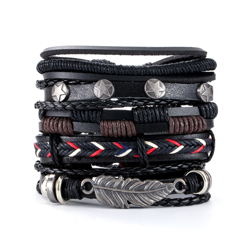 Variety of Stacked Bracelets