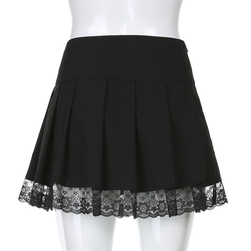 Pleated Lace Up Skirts