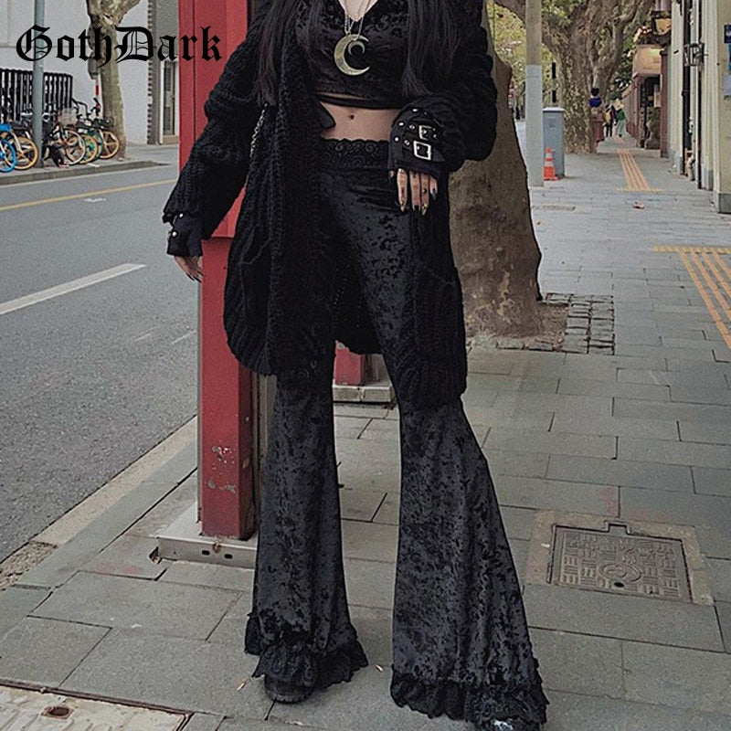 Flared Velvet Pants