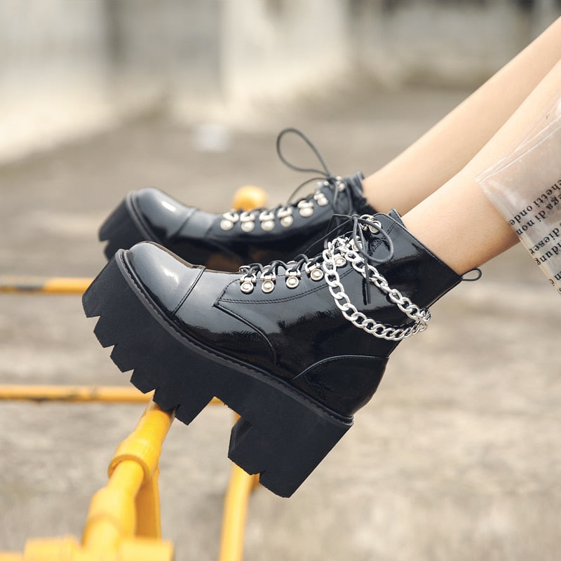Combat Boots with Chains