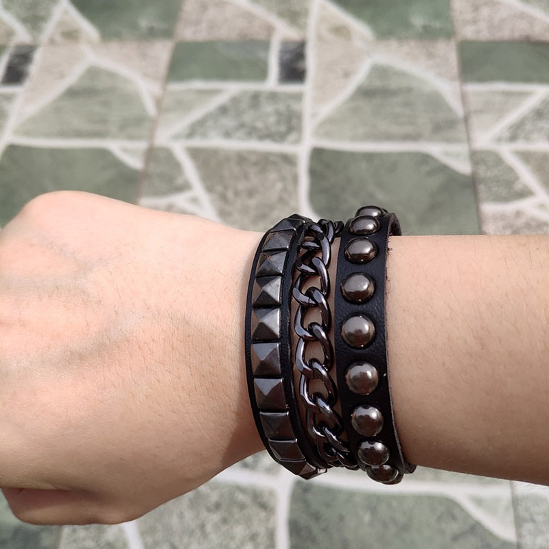 Set of Black Metal Bracelets