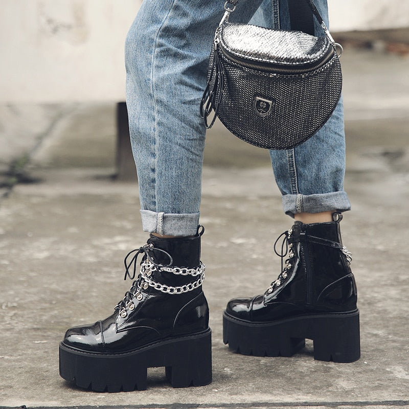 Combat Boots with Chains