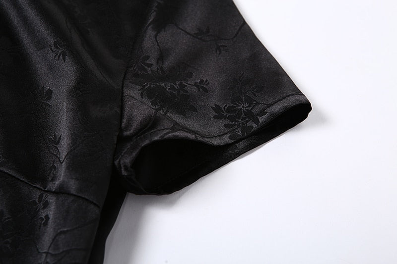 Long Satin Kimono Dress